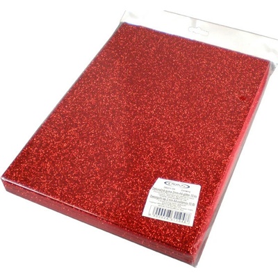 Mosgumi A4 glitter červený