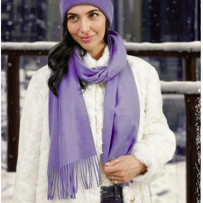 Krumlovanka šála s ovčí vlnou Cashmere Sensation 35x200cm provensálská lila jemná P-72650-PM