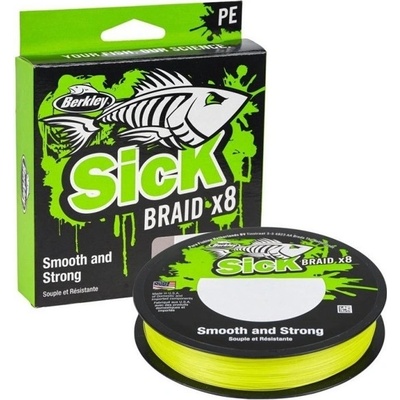 Berkley splietaná šnúra sick braid hi-vis žltá 150 m 0,12 mm 11,20 kg