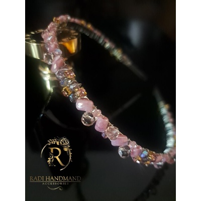 Radi handmade Елегантна диадема със светло розови перли (965)