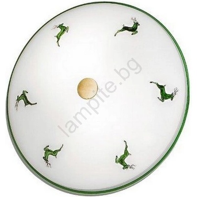 Kolarz 731. U12.4. 100 - Потолно осветително тяло NONNA, 2xE14/60W/230V, Ø 32 см, зелен/месинг (KL0283)