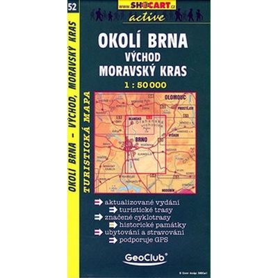 Turistická mapa 052 Okolí Brna-východ Moravský kras 1:50 000