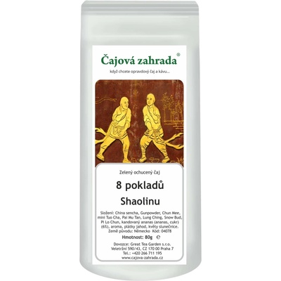 Čajová zahrada 8 pokladů Shaolinu zelený ochucený čaj 80 g
