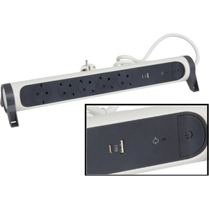 Legrand РАЗКЛОНИТЕЛ 5х ШУКО+usb a+c КАБЕЛ 1, 5м С ЗАЩИТА legrand - БЯЛ/СИВ (3414971944428)