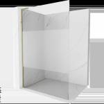 Mexen Kioto L душ стена Walk-in 110 x 200 cm, прозрачна/матова, златна - 800-110-103-50-35 (800-110-103-50-35)