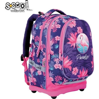 S-Cool Ученическа анатомична раница scool Фламинго Рай