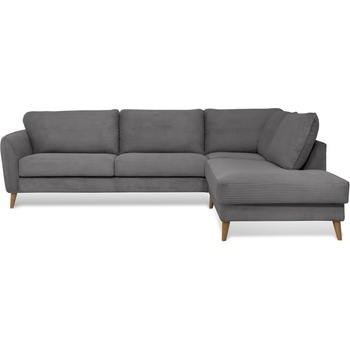 Scandic Тъмносив ъглов диван от рипсено кадифе (десен ъгъл) Paris - Scandic (14325SN LIN3_2)