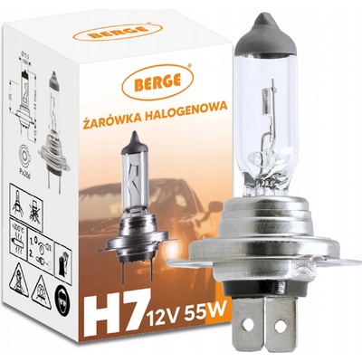 BERGE H7 Halogenová žárovka - 12V - 55W - teplá bílá 3200K - SADA 2 ks. 2XZ-H7-12V-55W