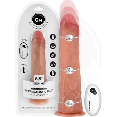 Cock miller hyper-realistic dildo with suction cup and thrusting with remote control 21.5 cm