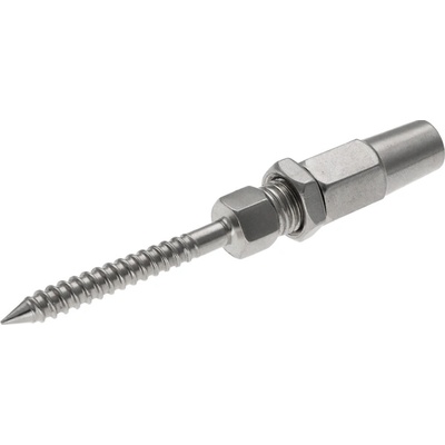 Úchyt do dreva pre lanko ø 5 mm, brúsená AISI 316