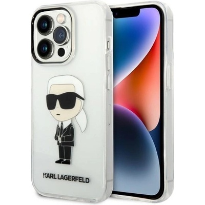 KARL LAGERFELD Кейс Karl Lagerfeld KLHCP14LHNIKTCT за iPhone 14 Pro 6.1", прозрачен, твърд, Ikonik Karl Lagerfeld (3666339087104)