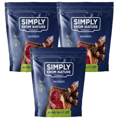 SIMPLY FROM NATURE Klobásky s mäsom z diviaka 3 x 300 g