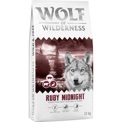 Wolf of Wilderness "Ruby Midnight" hovädzie a králičie bez obilnín nová receptúra 2 x 12 kg