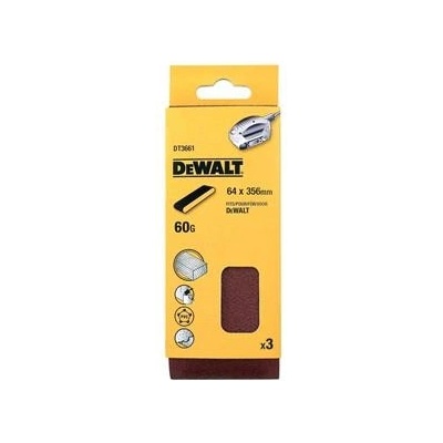 DeWALT DT3661 Víceúčelový brusný pás - 60G - 64 mm x 356 mm 3ks