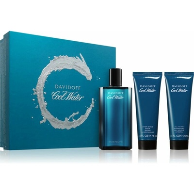 Davidoff Cool Water EDT 125 ml + Davidoff Cool Water balzam po holení 75 ml + Davidoff Cool Water sprchový gél 75 ml