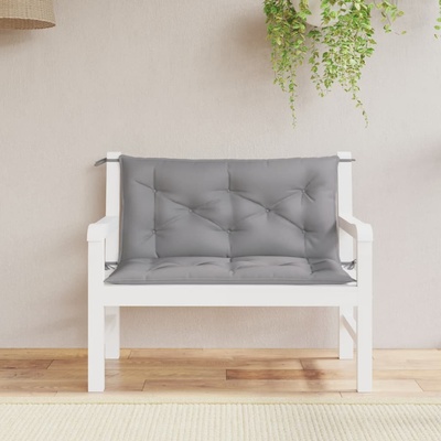 vidaXL Възглавници за градински пейки 2 бр Сиво 100x50x7 см плат (361660)