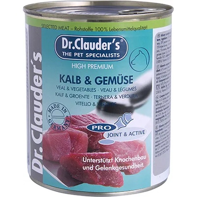 Dr.Clauder's Selected Meat Pro Joint ActiveKalb Gemuse -Премиум консервирана храна за кучета със ставни проблеми, с телешко месо и зеленчуци 800 гр. /2 броя