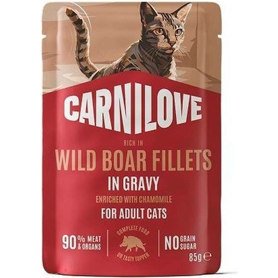 CARNILOVE Cat POUCH GRAVY rich in Wild Boar enriched with Chamomile 85 g