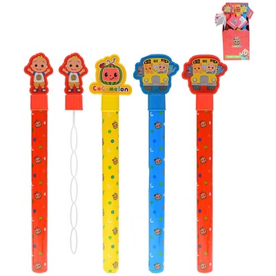 Bublifuk meč Cocomelon 37cm dětský bublifukovač 3 druhy 3 barvy