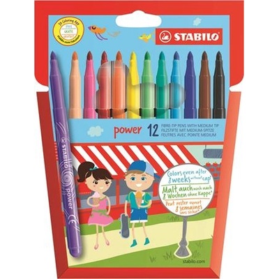 STABILO power флумастер Среден Многоцветен 12 броя (280/12-02/ 280/12-01) (280/12-02/ 280/12-01)