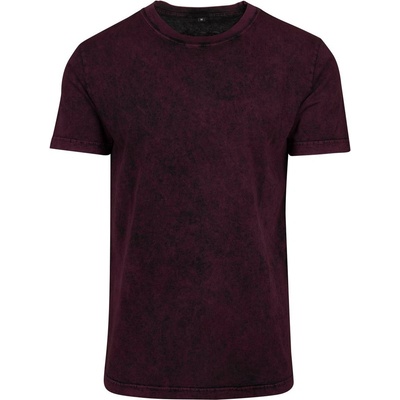 Build Your Brand pánske tričko Acid Washed Berry čierne