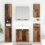 vidaXL Шкаф за баня Старо дърво 64, 5 x 33, 5 x 59 см (880743)