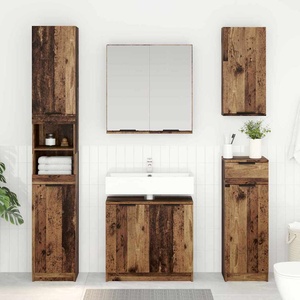 vidaXL Шкаф за баня Старо дърво 64, 5 x 33, 5 x 59 см (880743)