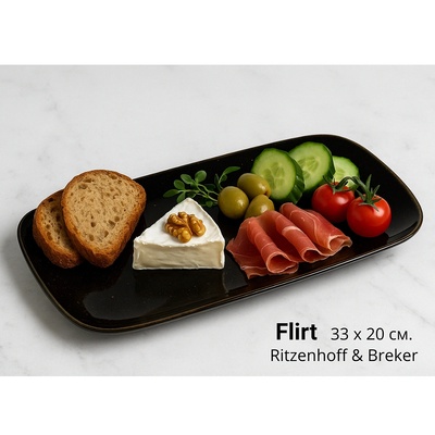 Ritzenhoff & Breker Порцеланово плато Flirt, плитко, черно 33 х 20 см. Ritzenhoff & Breker