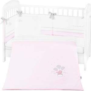 KikkaBoo Бебешки спален комплект с бродерия 6 части 70/140 Dream Big Pink (41101060132) - presi