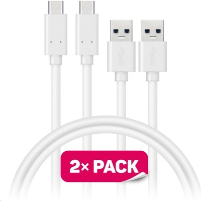 CONNECT IT Wirez USB-C (Type C) -> USB-A, USB 3.1 Gen 1, bílý, 1 m (2 ks v balení)
