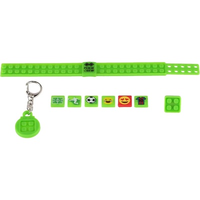 PIXIE CREW Futbalový tematický pixelový náramok zelený, PXX-02-51