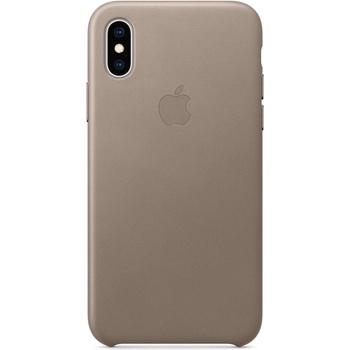 Apple iPhone Leather Case - оригинален кожен кейс (естествена кожа) за iPhone XS (светлокафяв)
