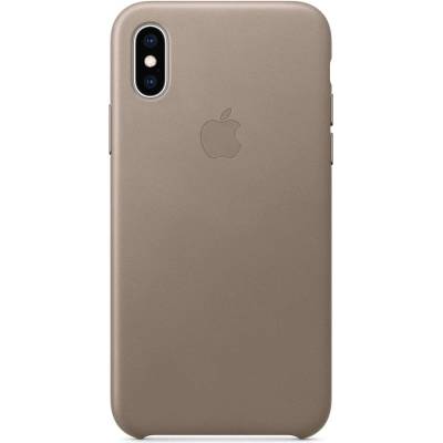 Apple iPhone Leather Case - оригинален кожен кейс (естествена кожа) за iPhone XS (светлокафяв)