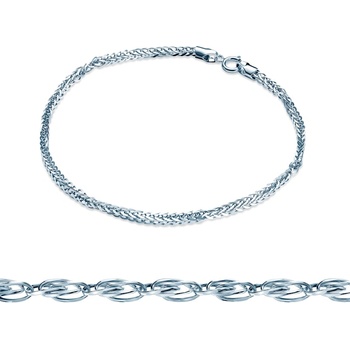 SAVICKI Гривна Savicki 0.9 мм: 585 бяло злато, лисича опашка