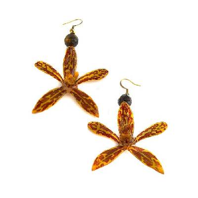 Обици с естествена тигрова орхидея и тигрово око Dannyra Jewels