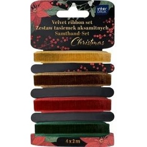 Interdruk Tasiemka CHRISTMAS AKSAMITNA mix Interdruk (4X2M)