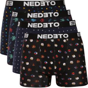 Nedeto Комплект от четири - мъжки боксерки Nedeto многоцветни Nedeto | Cheren Sin Mnogotsveten | МЪЖЕ | M