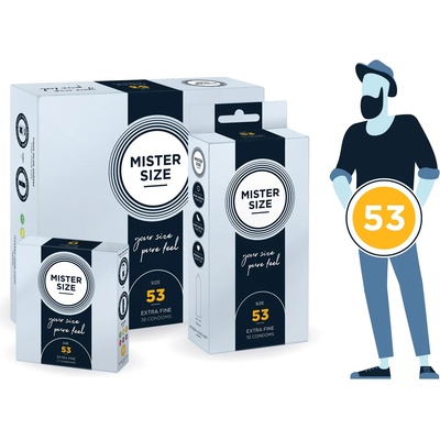 Кондоми с персонализиран размер, 3 броя - Mister Size 53mm (MISTER5303)