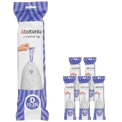 Торба за кош Brabantia - PerfectFit Sort&Go/Built-In, размер D, 15 - 20 l, 120 броя (1005569)