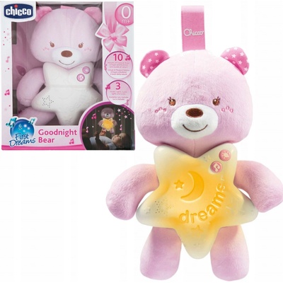 Chicco Goodnight Bear růžová