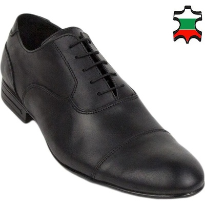 Български обувки Мъжки елегантни обувки от черна естествена кожа 33163