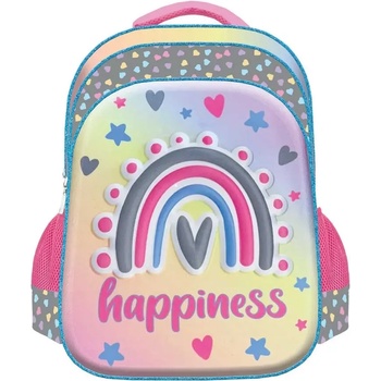 S-Cool Ученическа раница S-COOL 3Д, Happiness, с LED светлини, 25 л