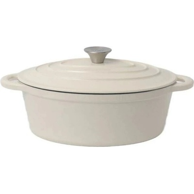 NOIS oválný litinový hrnec TIERRA 30 cm, 4 l - krémový 830089