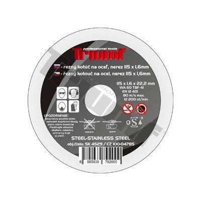 Triumf Kotúč rezný na oceľ 115 x 1,6 mm 4529