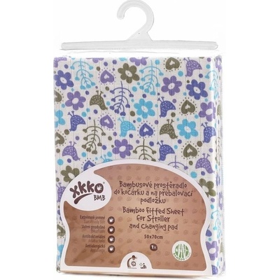 XKKO BMB Plachta s gumou do postieľky Flowers&Birds For Boys 60x120