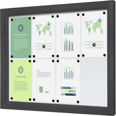 Jansen Display Venkovní uzamykatelná vitrína Slim 8 x A4 970 x 705 mm