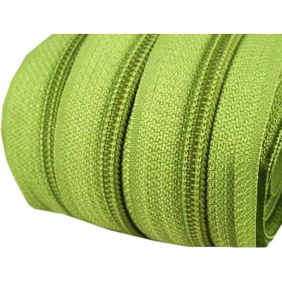 Zip spirálový 5 mm metráž pro jezdce typu POL 234 zelená sv.