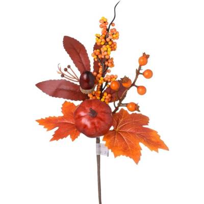 KONÁRIK TEKVICA, ŽALUĎ, BOBUĽKY, LISTY, OR/HNE/ŽL 28CM