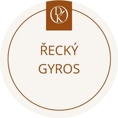 Davídkovo koření Etiketa Řecký gyros béžová průměr 4,5 cm 1 ks