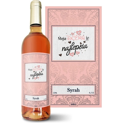 Sablio Moja dcéra je najlepšia Syrah ružové suché víno 12 % 0,75 l (čistá fľaša)